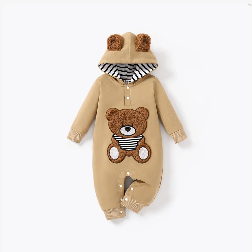 Baby GirlBoy Bear Casual Long Sleeve Jumpsuit - Monetha