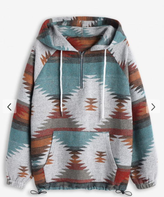 Ethnic Print Hoodie Discounts and Cashback
