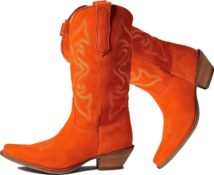 LEHOOR Vintage Mid-Calf Cowboy Boots Discounts and Cashback