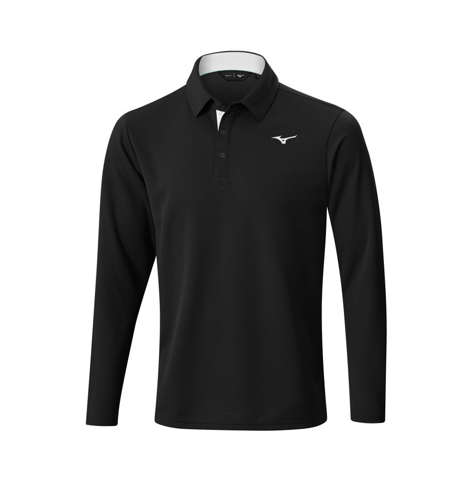 MIZUNO – Breath Thermo L/S Polo Black Discounts and Cashback