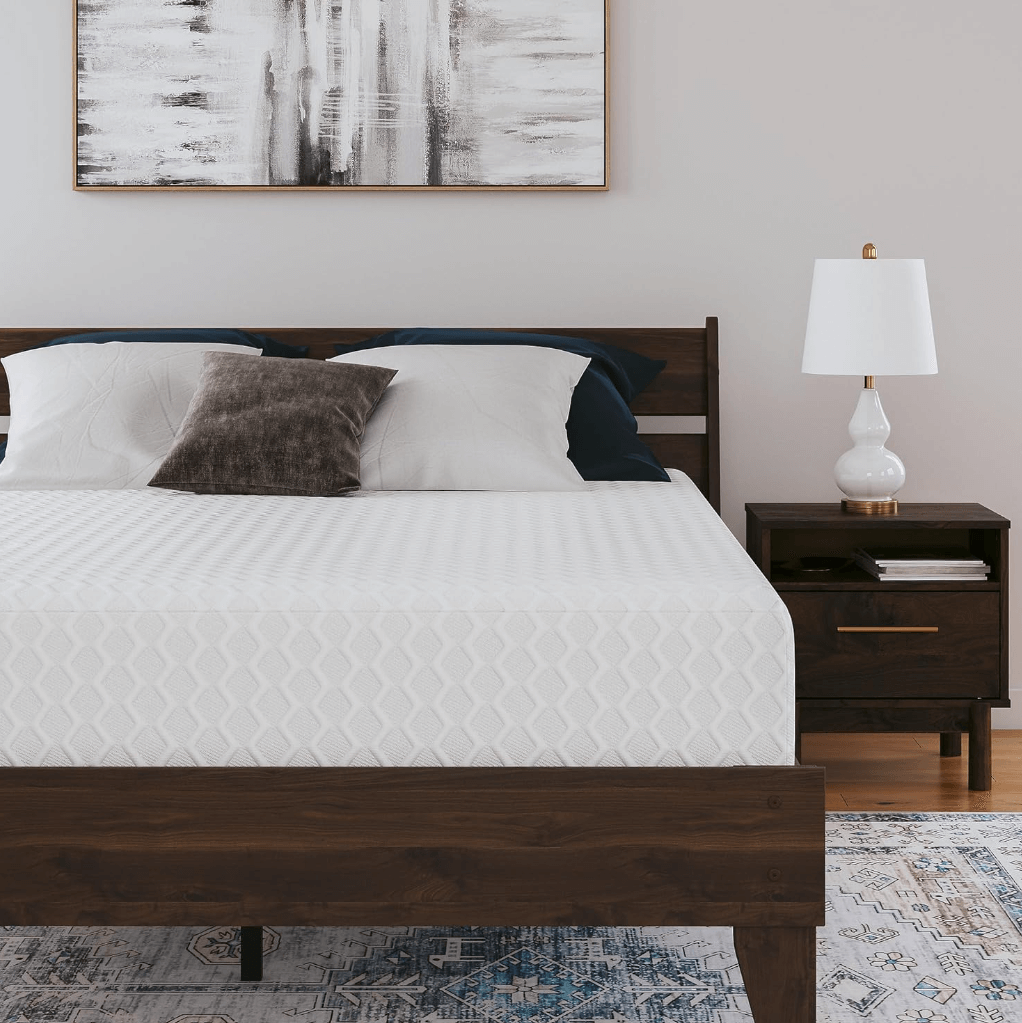 Signature Design by Ashley King Size Chime 10 Inch Medium Firm Memory Foam Mattress Discounts and Cashback