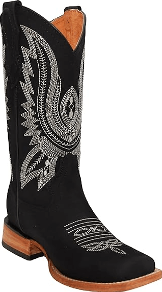 Women’s Mid-Calf Square Toe Leather Western Cowboy Boot Discounts and Cashback