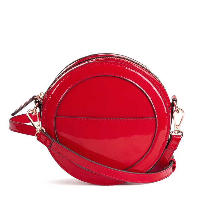 Recycled Patent Circle Crossbody Handbag  Discounts and Cashback