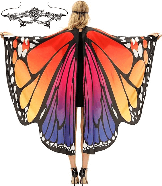 TONAK Butterfly Wings Costume Adult Halloween Butterfly Cape Costume Women Party Discounts and Cashback