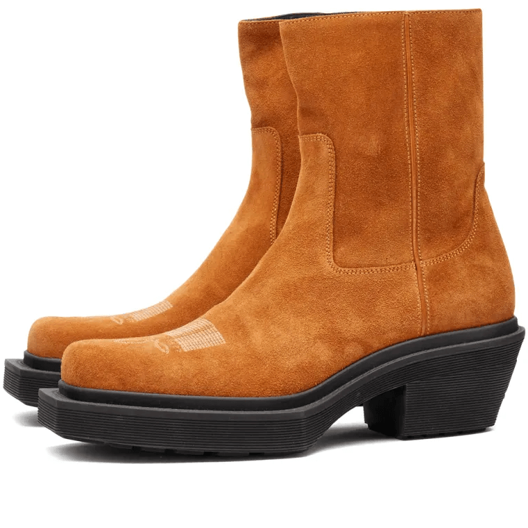 VTMNTS Ankle Cowboy Boots - Brown Suede Discounts and Cashback