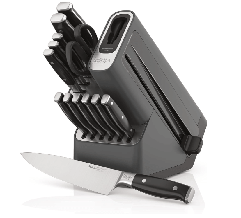 Ninja K32014 Foodi NeverDull Premium Knife System, 14 Piece Knife Block Set with Built-in Sharpener Discounts and Cashback