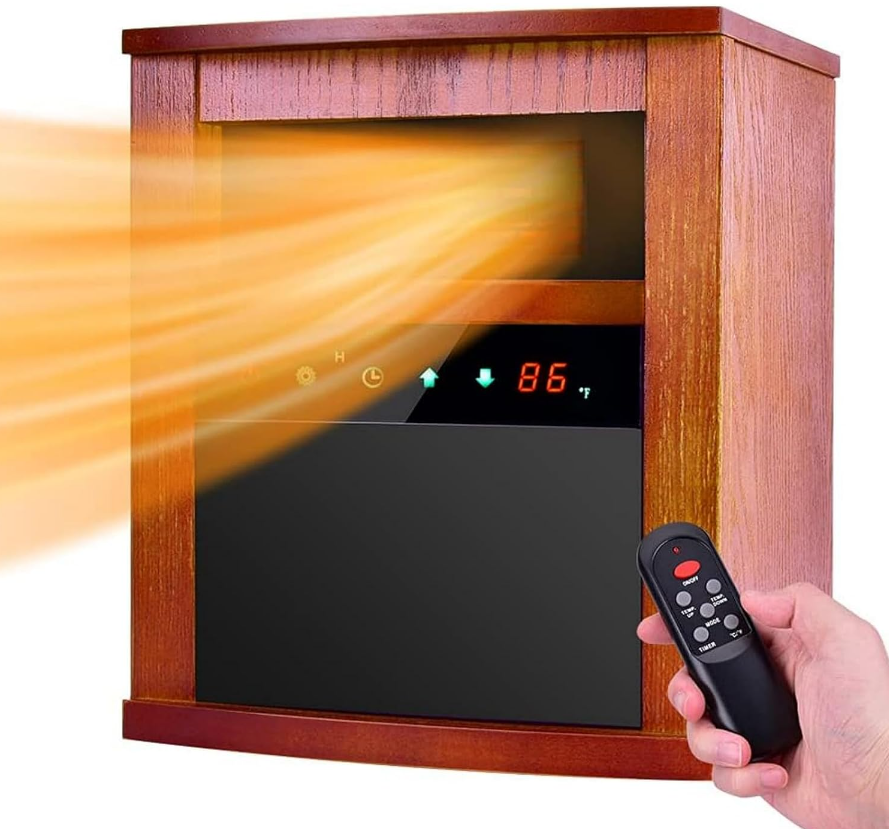 Air Choice Electric Space Heater, 1500W Infrared Heater w/ 3 Heating Mode Discounts and Cashback