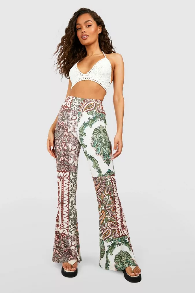 Boho Printed Flare Pants Discounts and Cashback