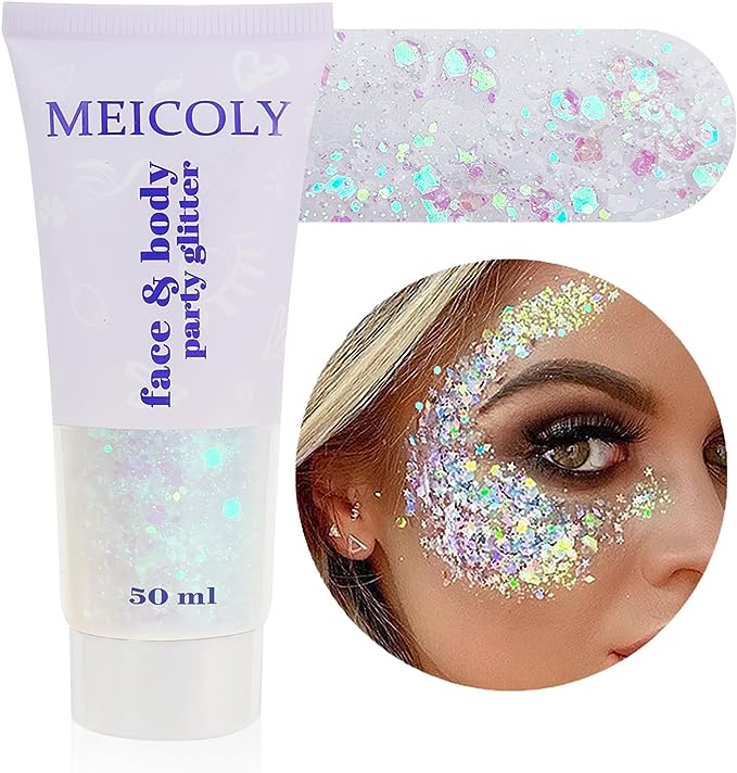 MEICOLY Holographic Face Glitter Gel Discounts and Cashback