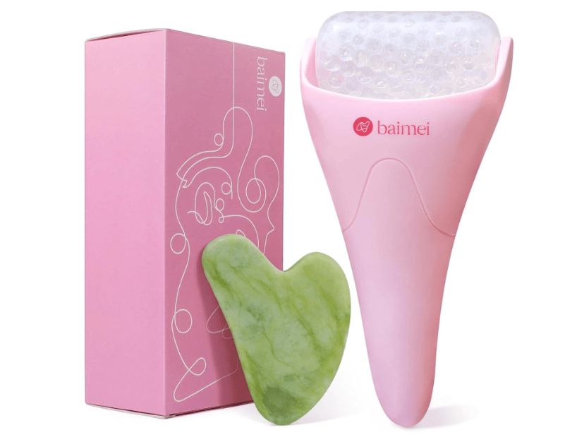BAIMEI Cryotherapy Ice Roller and Gua Sha Facial Tools Reduces Puffiness Migraine Pain Relief, Skin Care Tools for Face Discounts and Cashback