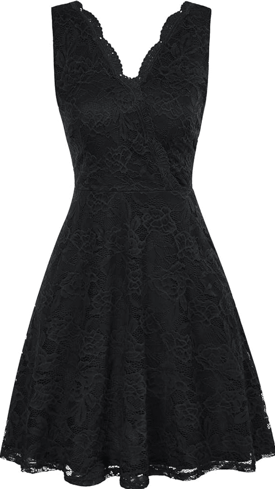 GRACE KARIN Women V-Neck Lace Sleeveless Swing A-Line Party Knee Length Dresses with Pockets Discounts and Cashback