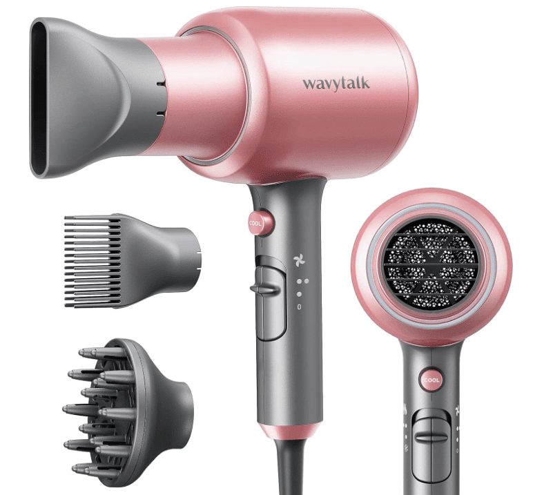 Wavytalk Professional Ionic Hair Dryer Blow Dryer with Diffuser and Concentrator for Curly Hair 1875-Watt Negative Ions Dryer with Ceramic Technology Nozzle for Fast Drying Discounts and Cashback