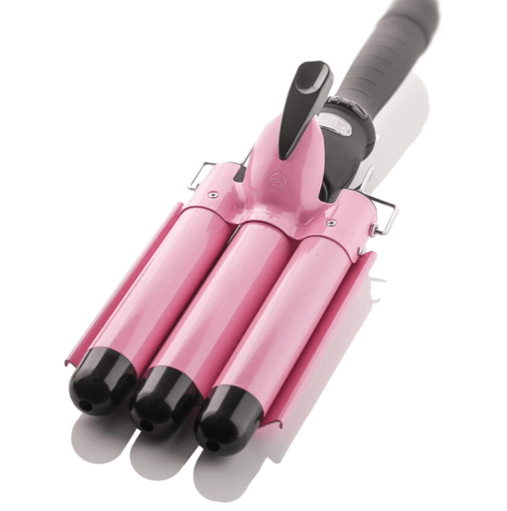 Alure Three Barrel Curling Iron Wand with LCD Temperature Display - 1 Inch Ceramic Tourmaline Triple Barrels, Dual Voltage Crimp Discounts and Cashback