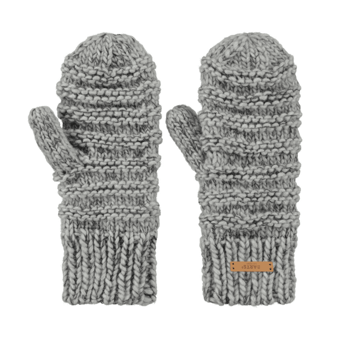 Barts Jasmin Cozy Winter Ribbed Mittens in Heather Grey Discounts and Cashback