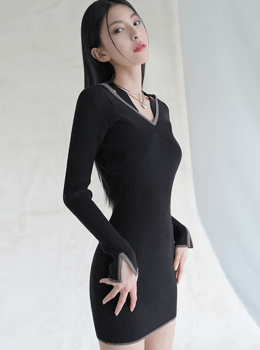 Eila Ribbed Dress (Black) Discounts and Cashback