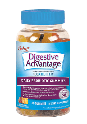 Schiff Digestive Advantage Gummies Daily Probiotic for Gut Health Natural Fruit Discounts and Cashback