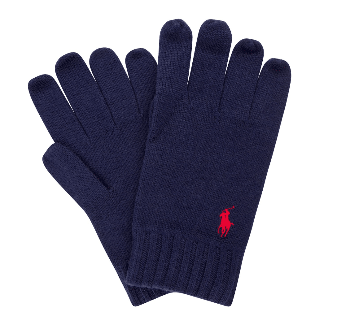 Polo Ralph Lauren Navy Blue Wool Gloves Discounts and Cashback