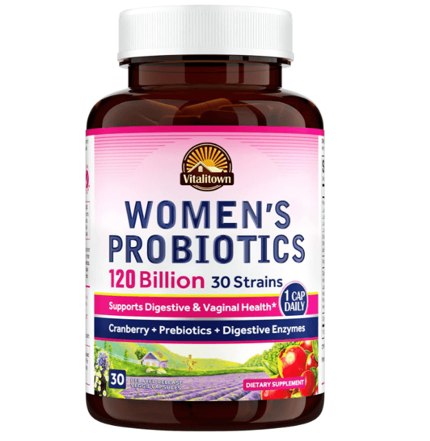 VITALITOWN Women’s Vegan Probiotics with Prebiotics & Digestive Enzymes & Cranberry for enhanced gut health Discounts and Cashback