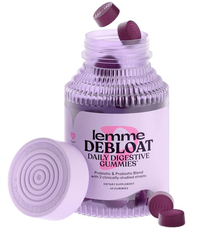 Lemme Debloat - Digestive & Gut Health Gummies with 2 Clinically Studied Probiotics & Prebiotic, 3 Billion CFUs - Vegan, Gluten Free, Non GMO, BlackBerry Flavor Discounts and Cashback