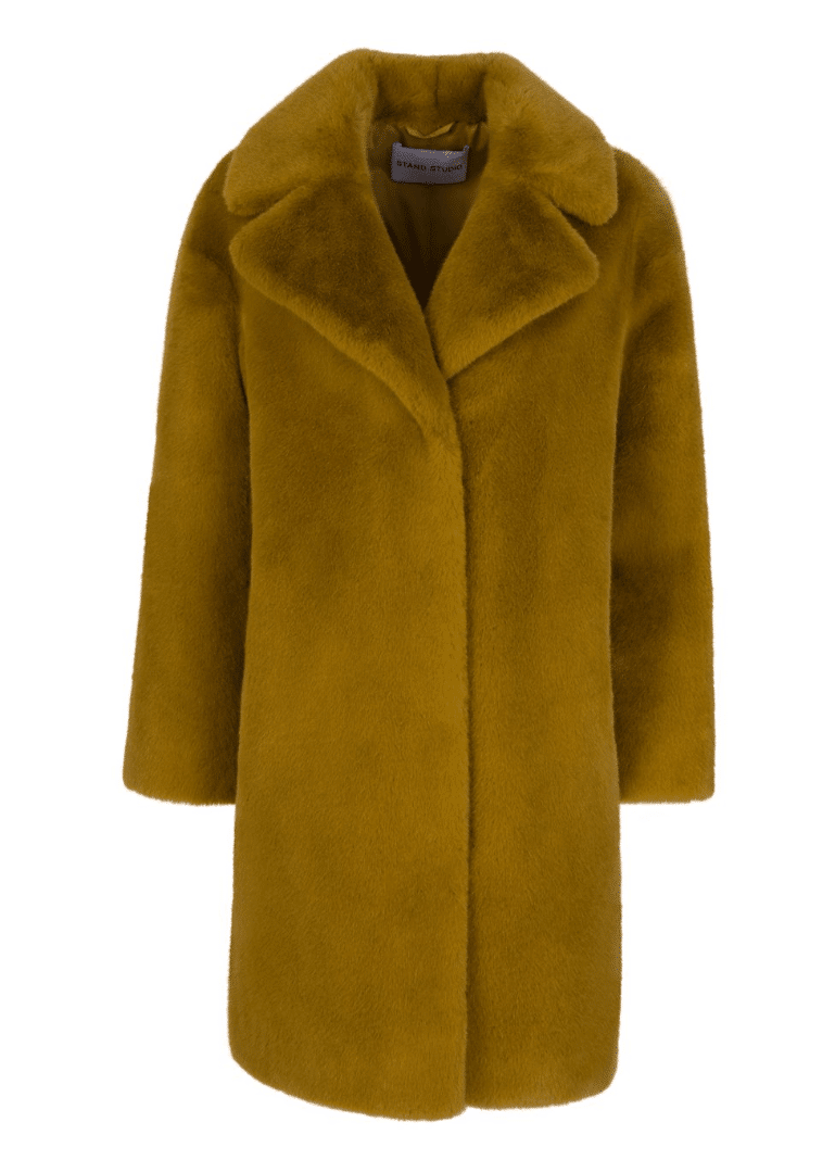 Stand Studio Dark Yellow Camille Cocoon Coat Discounts and Cashback