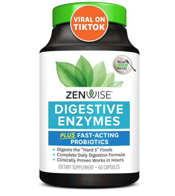 Zenwise Digestive Enzymes - Probiotic Multi Enzymes with Probiotics and Prebiotics for Digestive Health + Bloating Relief for Women and Men Discounts and Cashback