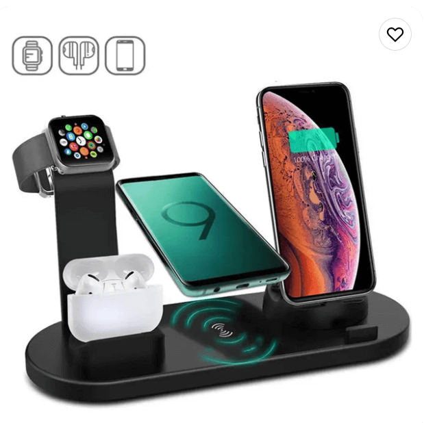 Wireless Charging Station 6 in 1 15W Fast Wireless Charger for watch airpods mobile phones Discounts and Cashback