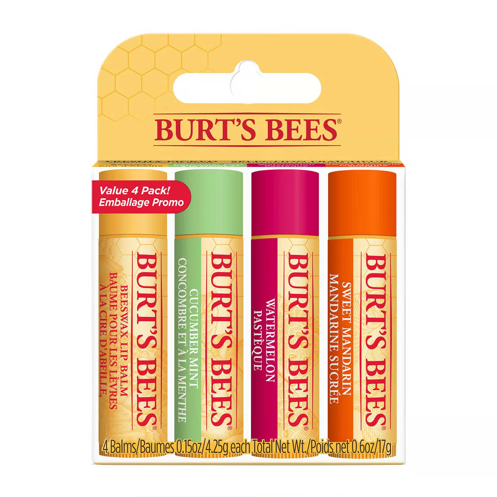 Burt's Bees® 100% Natural Moisturising Lip Balm Freshly Picked 4 Pack Discounts and Cashback