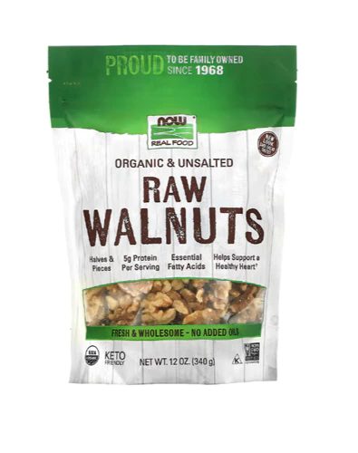 NOW Foods Organic Raw Walnuts Unsalted – 12 oz