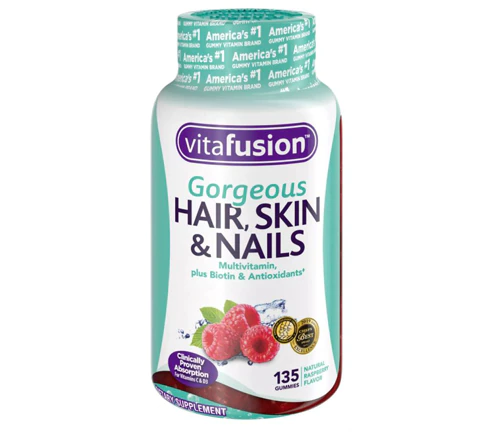 Vitafusion Gorgeous Hair Skin & Nails Multivitamin Natural Raspberry - 135 Gummies