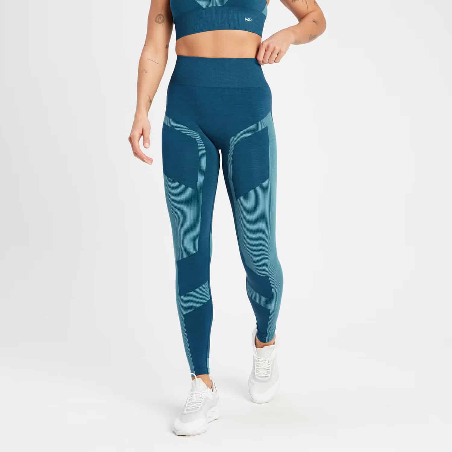 MP Women's Impact Scrunch Seamless Leggings - Teal Blue Discounts and Cashback