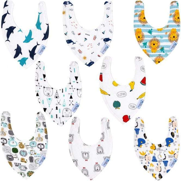 Baby Bandana Dribble Bibs Cotton Pack Of 8 - Boys Discounts and Cashback
