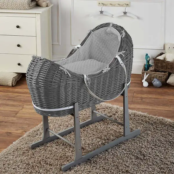 Wicker Deluxe Pod Baby Moses Basket With Stand Discounts and Cashback