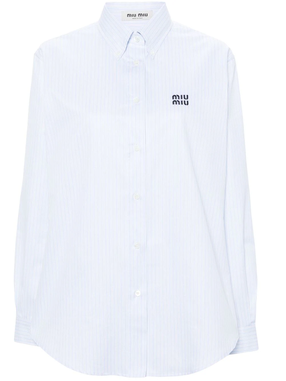 Miu Miu logo-embroidered striped shirt
